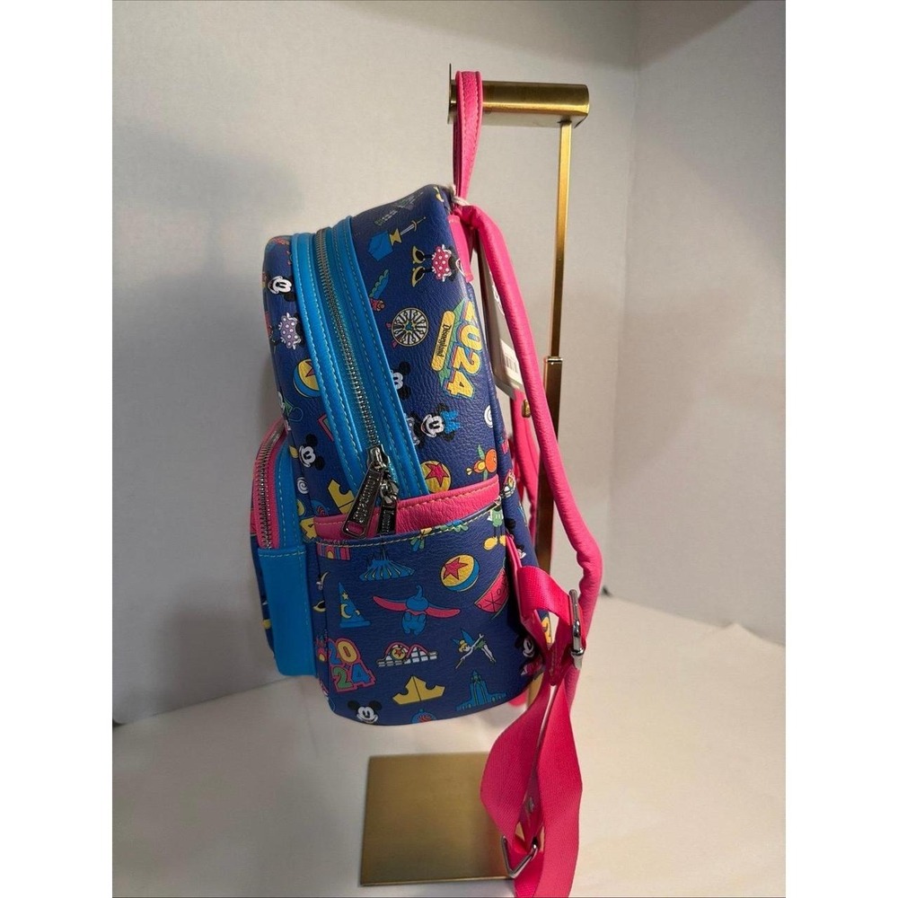 Loungefly 2024 Blue and Pink Mickey Minnie Disney World Design NWT - Picture 2 of 6